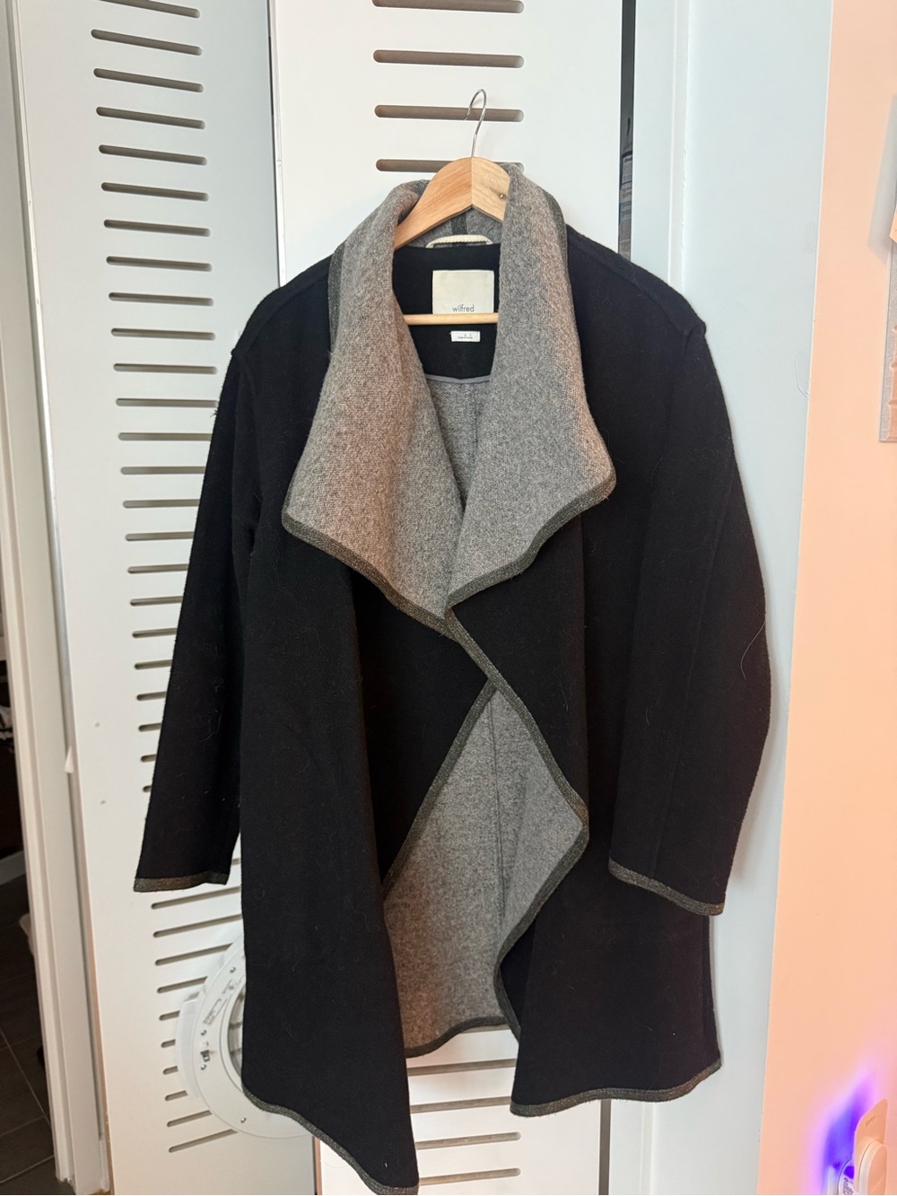 Wilfred Draped Collar Wool Coat